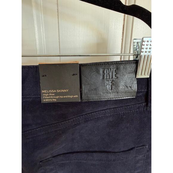 Frye Melissa Skinny High Rise Navy Blue Pants velvet NWT SIZE 30 - Picture 3 of 6